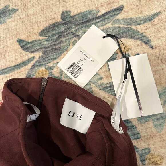 ESSE STUDIOS brown Illi strap-less drop waist silk dress, UK 6, US XS - Picture 7 of 7